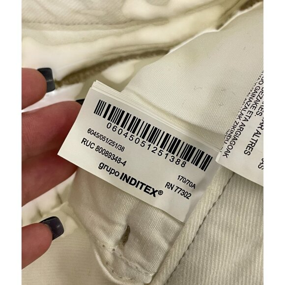 Zara Womens Jeans EU 38 US 6 Barrel-Leg White High-Waist Stretch 6045/051 NWT - Picture 8 of 16